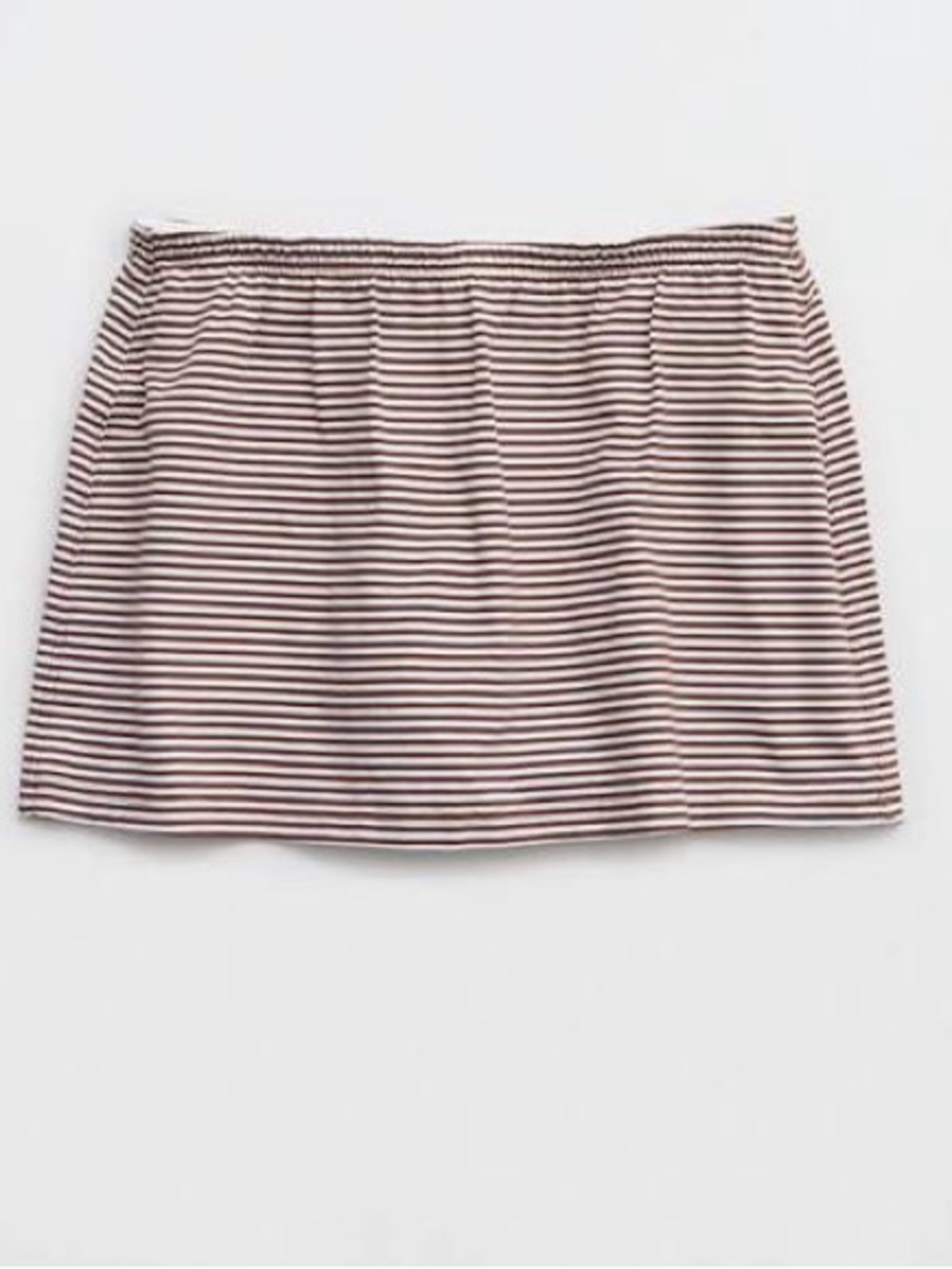 aerie Brown and White Striped Mini Skirt